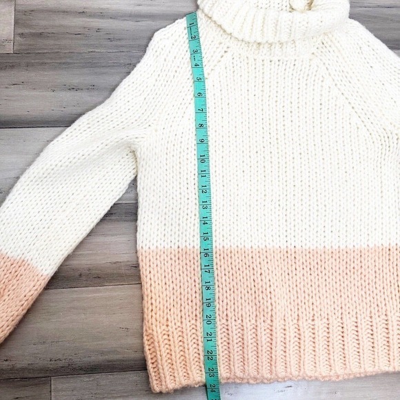 NWOT Reiss Hettie Chunky Knit Roll Neck Color Block Wool Blend Sweater M $275 - Picture 7 of 7